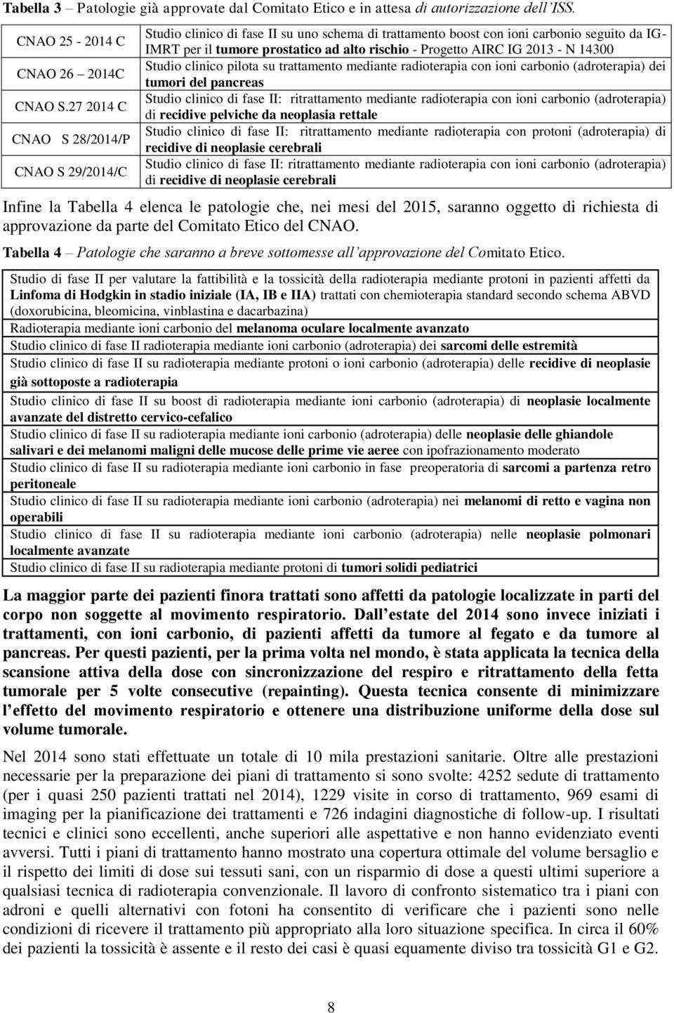 IG 2013 - N 14300 Studio clinico pilota su trattamento mediante radioterapia con ioni carbonio (adroterapia) dei tumori del pancreas Studio clinico di fase II: ritrattamento mediante radioterapia con