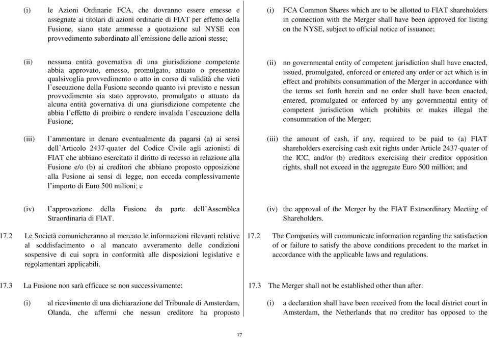 subject to official notice of issuance; (ii) (iii) nessuna entità governativa di una giurisdizione competente abbia approvato, emesso, promulgato, attuato o presentato qualsivoglia provvedimento o