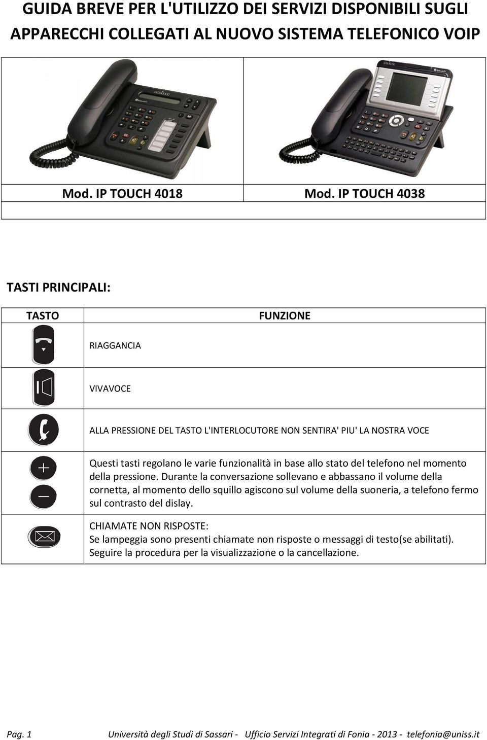 funzionalità in base allo stato del telefono nel momento della pressione.