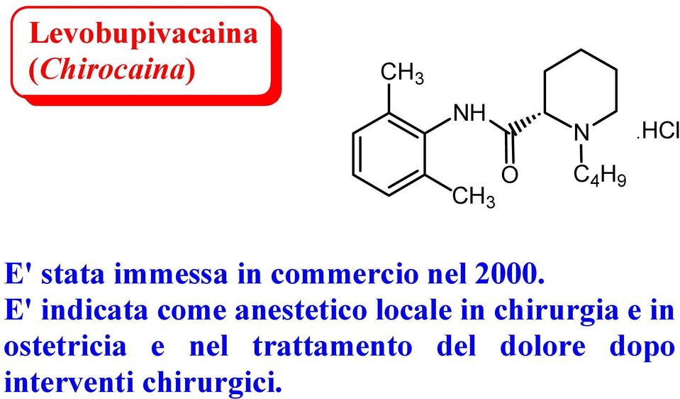 E' indicata come anestetico locale in chirurgia e