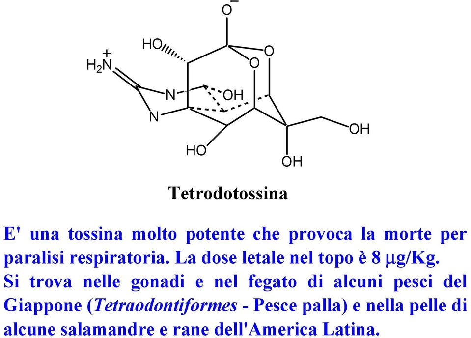 Si trova nelle gonadi e nel fegato di alcuni pesci del Giappone