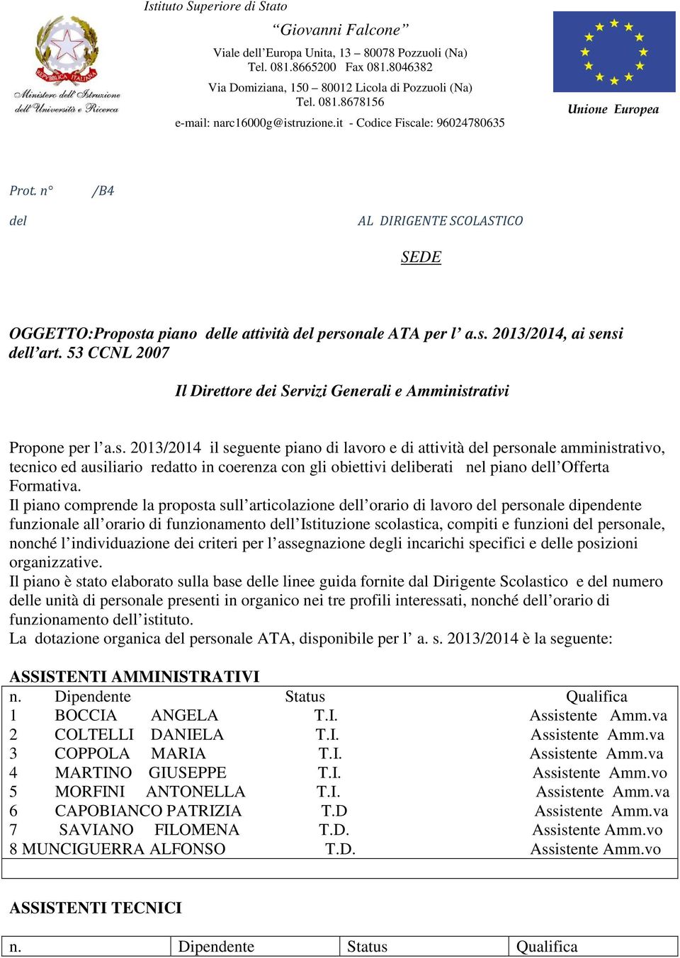 53 CCNL 2007 Il Direttore dei Servizi Generali e Amminist