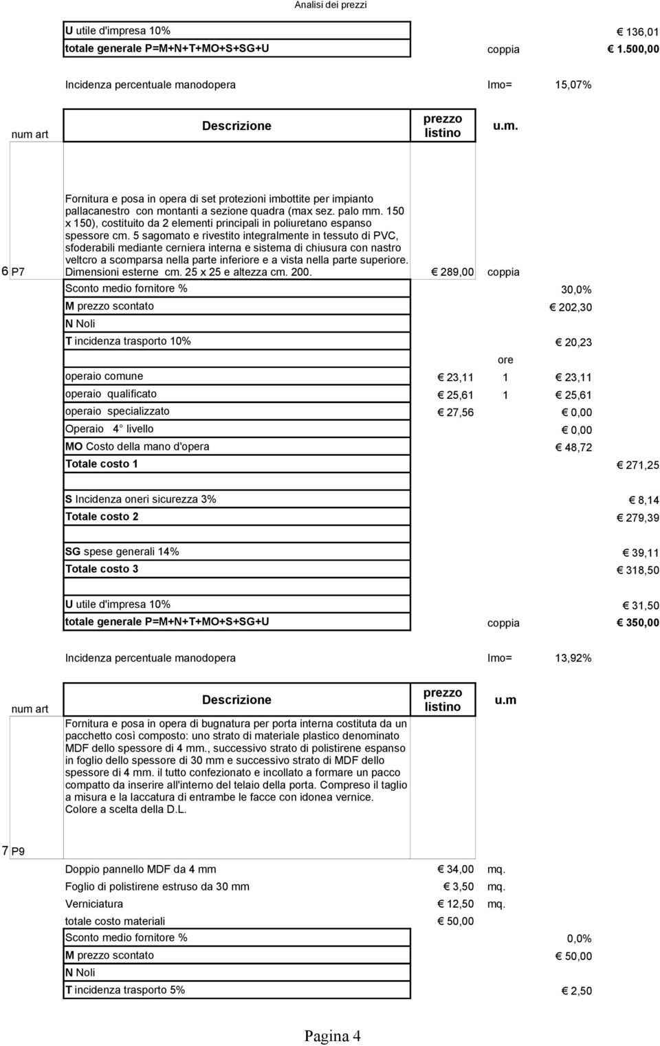 150 x 150), costituito da 2 elementi principali in poliuretano espanso spess cm.