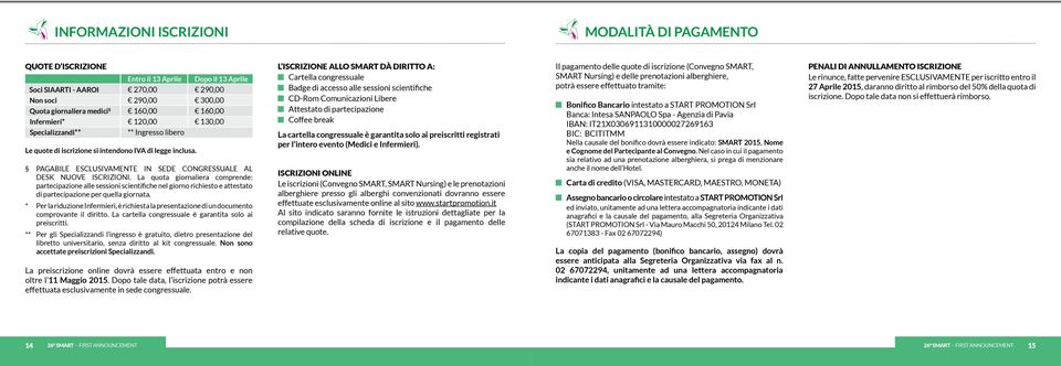 La quota giornaliera comprende: partecipazione alle sessioni scientifiche nel giorno richiesto e attestato di partecipazione per quella giornata.