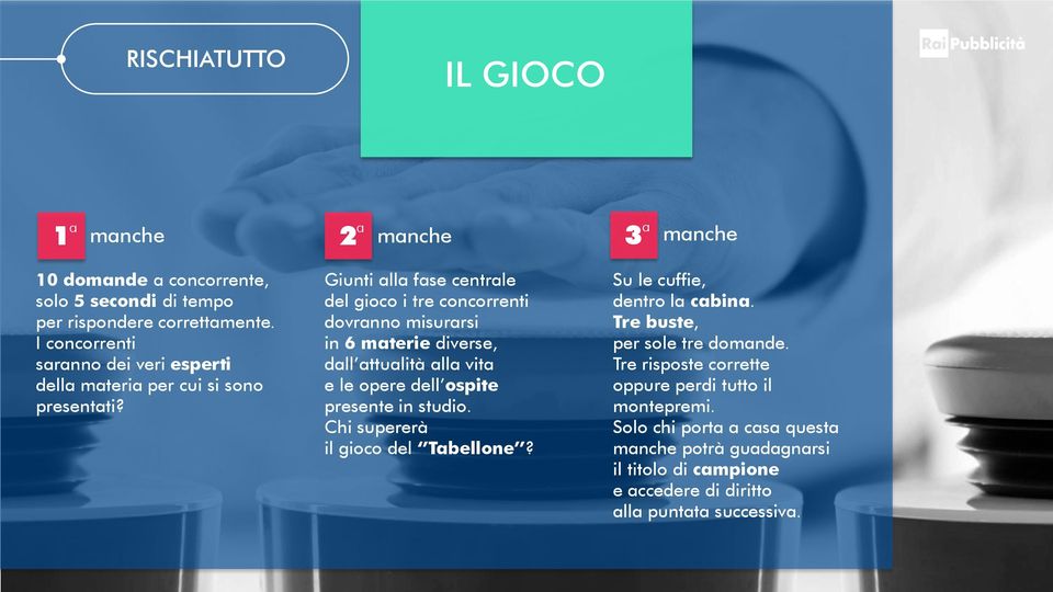 Giunti alla fase centrale del gioco i tre concorrenti dovranno misurarsi in 6 materie diverse, dall attualità alla vita e le opere dell ospite presente in studio.