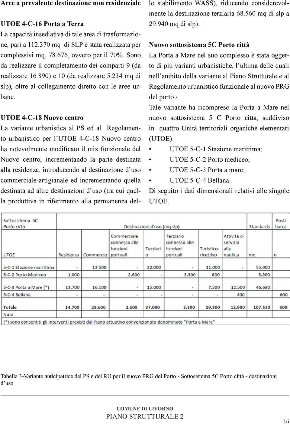 UTOE 4-C-18 Nuovo centro La variante urbanistica al PS ed al Regolamento urbanistico per l UTOE 4-C-18 Nuovo centro ha notevolmente modificato il mix funzionale del Nuovo centro, incrementando la