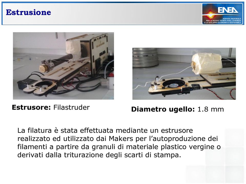 utilizzato dai Makers per l autoproduzione dei filamenti a partire da