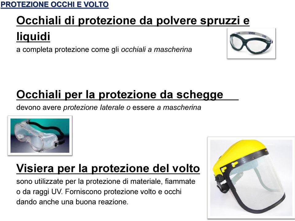 laterale o essere a mascherina Visiera per la protezione del volto sono utilizzate per la