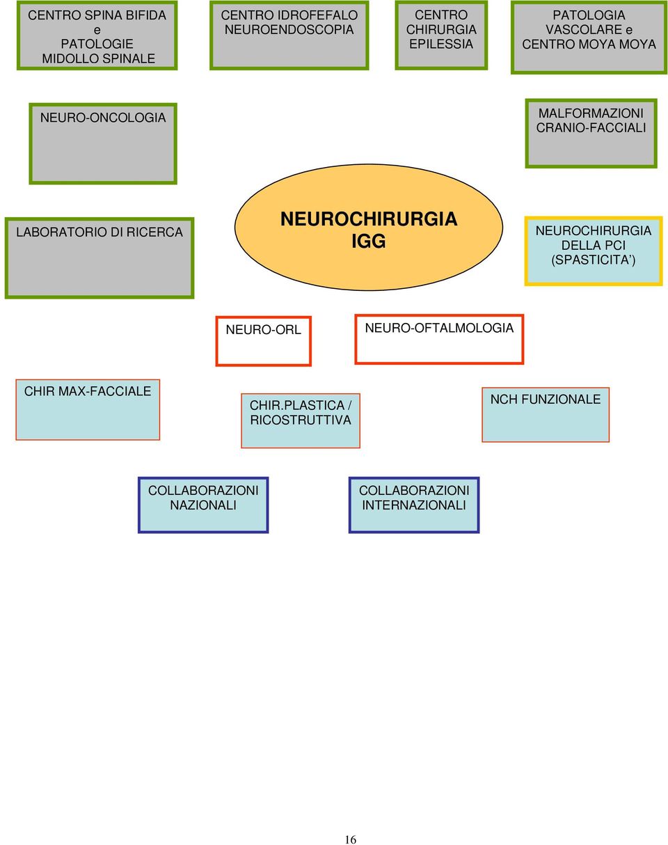LABORATORIO DI RICERCA NEUROCHIRURGIA IGG NEUROCHIRURGIA DELLA PCI (SPASTICITA ) NEURO-ORL