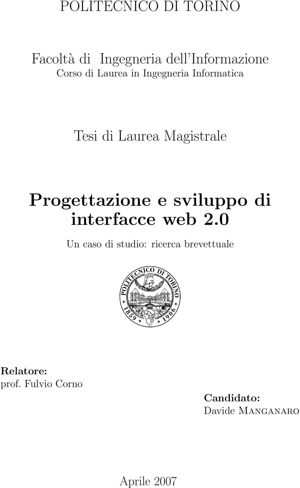 Progettazione e sviluppo di interfacce web 2.