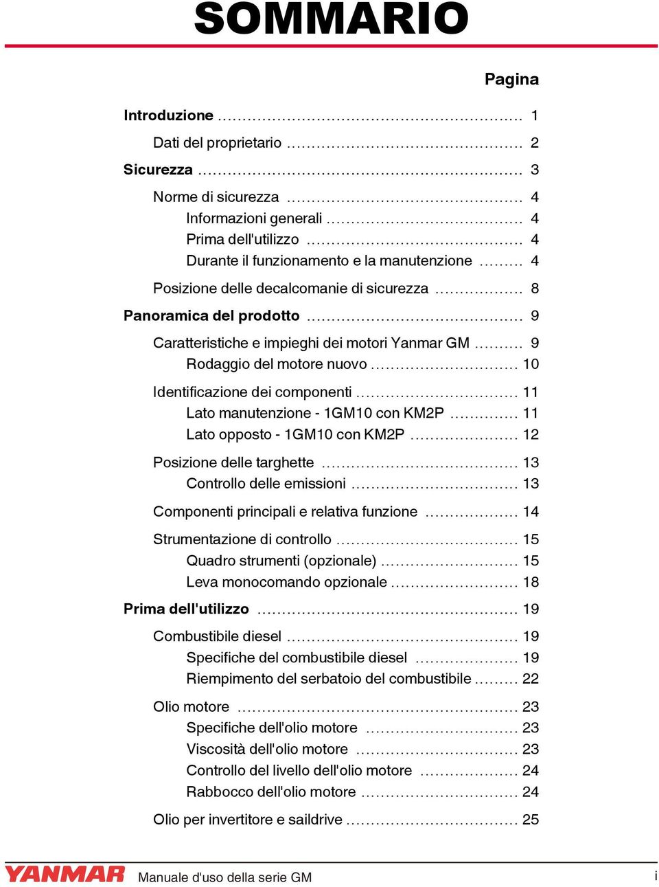 .. 11 Lato manutenzione - 1GM10 con KM2P... 11 Lato opposto - 1GM10 con KM2P... 12 Posizione delle targhette... 13 Controllo delle emissioni... 13 Componenti principali e relativa funzione.