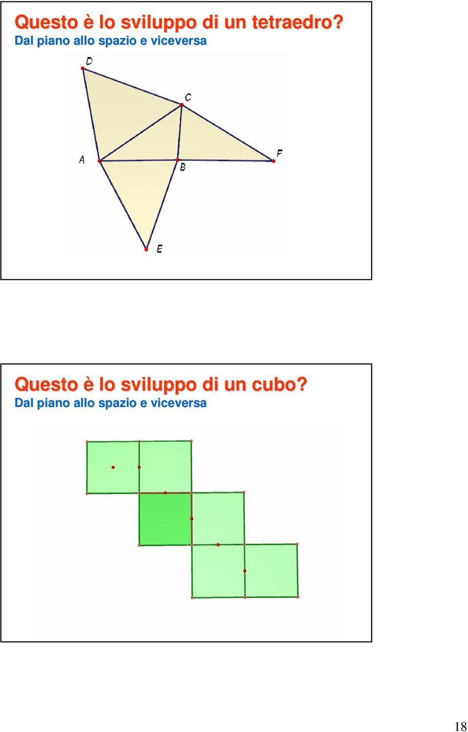 Dal piano allo spazio e viceversa 