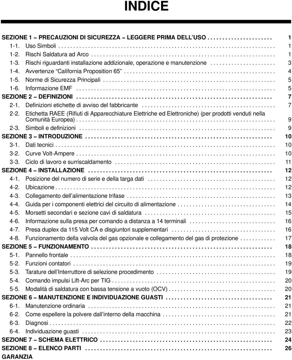 vvertenze California Proposition 65................................................... 4 1-5. Norme di Sicurezza Principali.......................................................... 5 1-6.