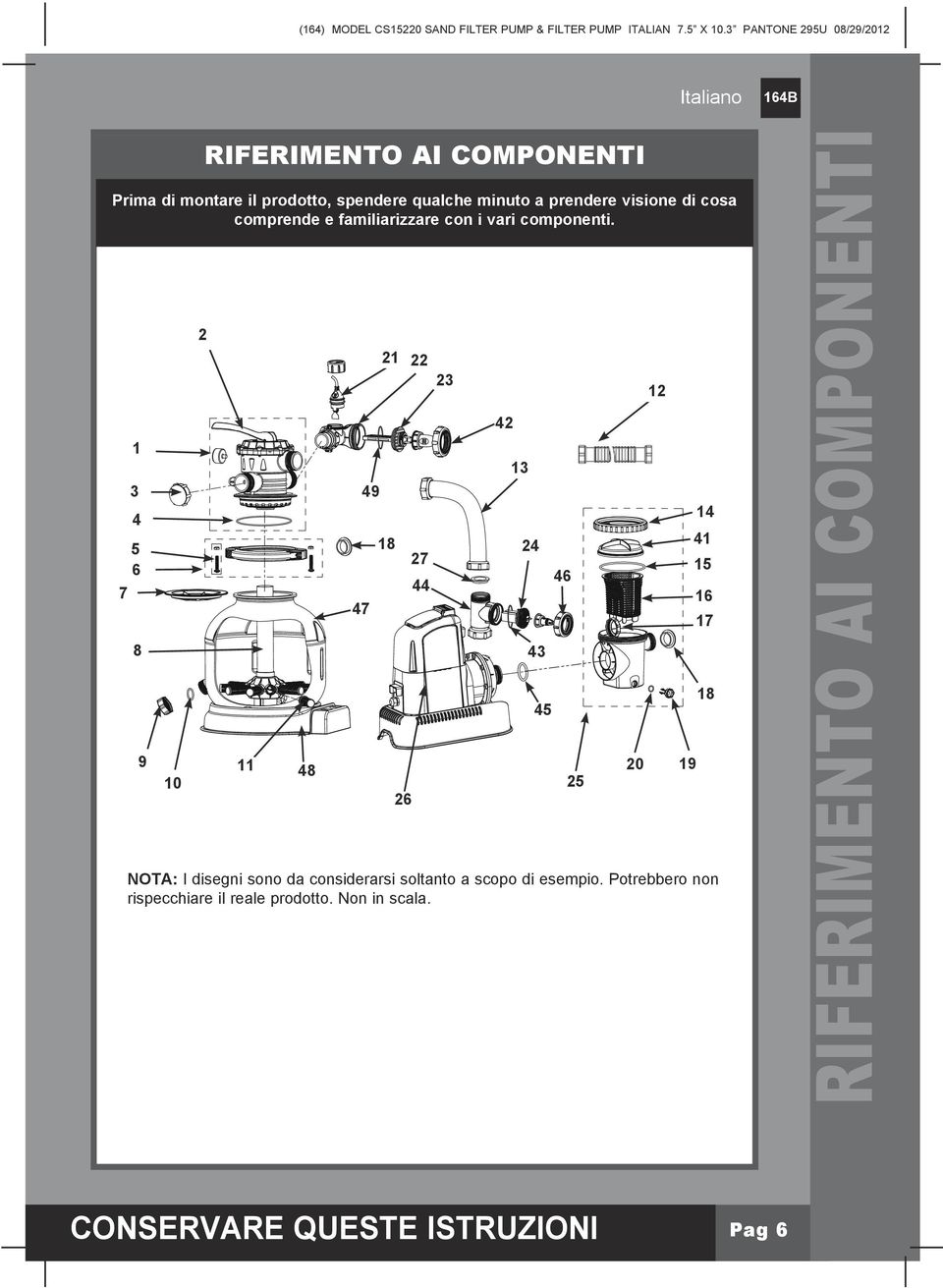 7 1 3 4 5 6 8 9 10 2 11 48 47 49 21 18 26 22 27 44 NOTA: I disegni sono da considerarsi soltanto a scopo di