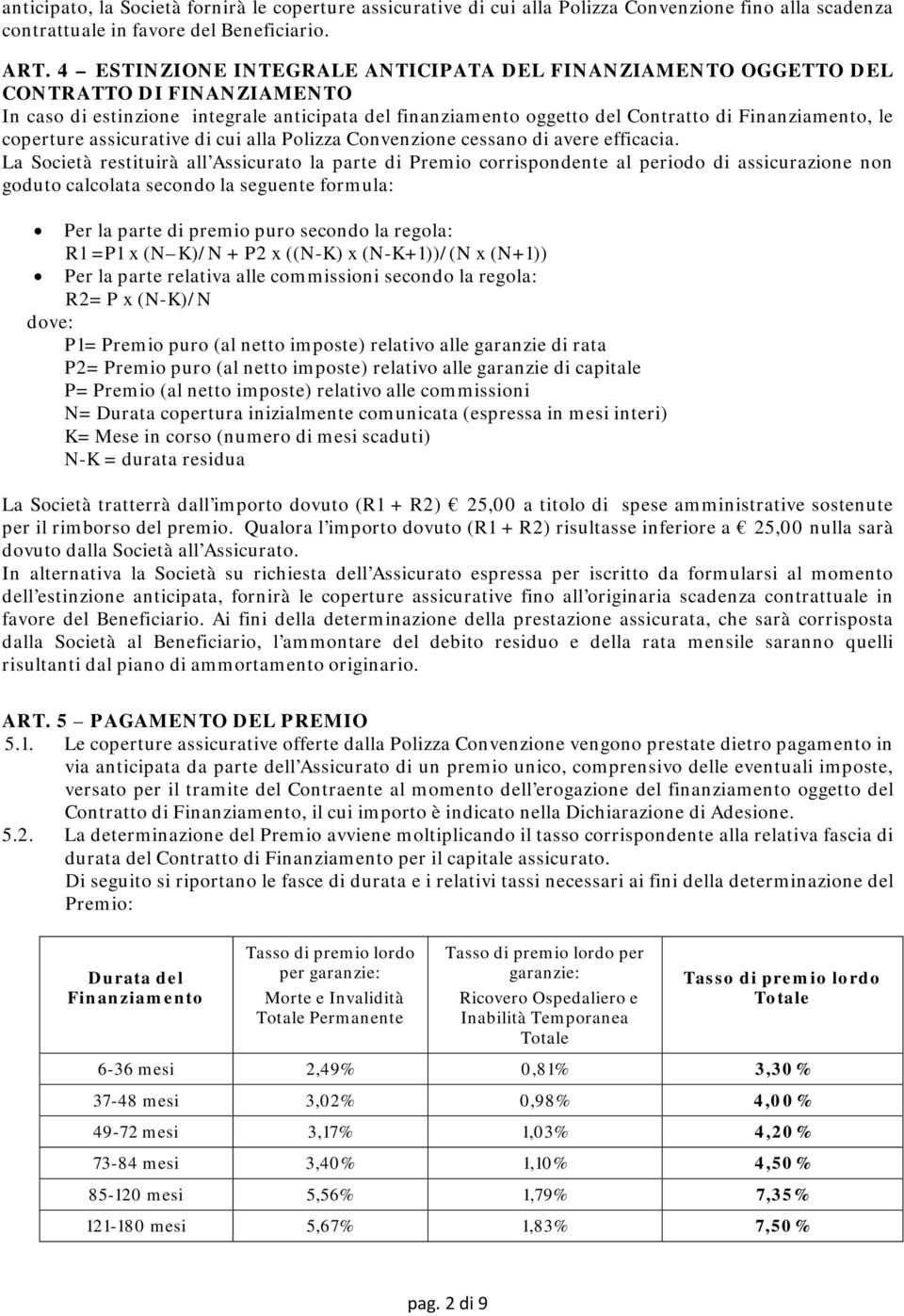 coperture assicurative di cui alla Polizza Convenzione cessano di avere efficacia.