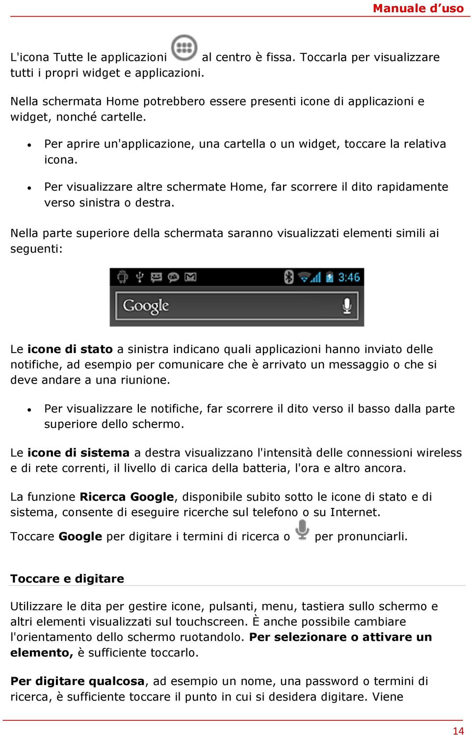 Per visualizzare altre schermate Home, far scorrere il dito rapidamente verso sinistra o destra.