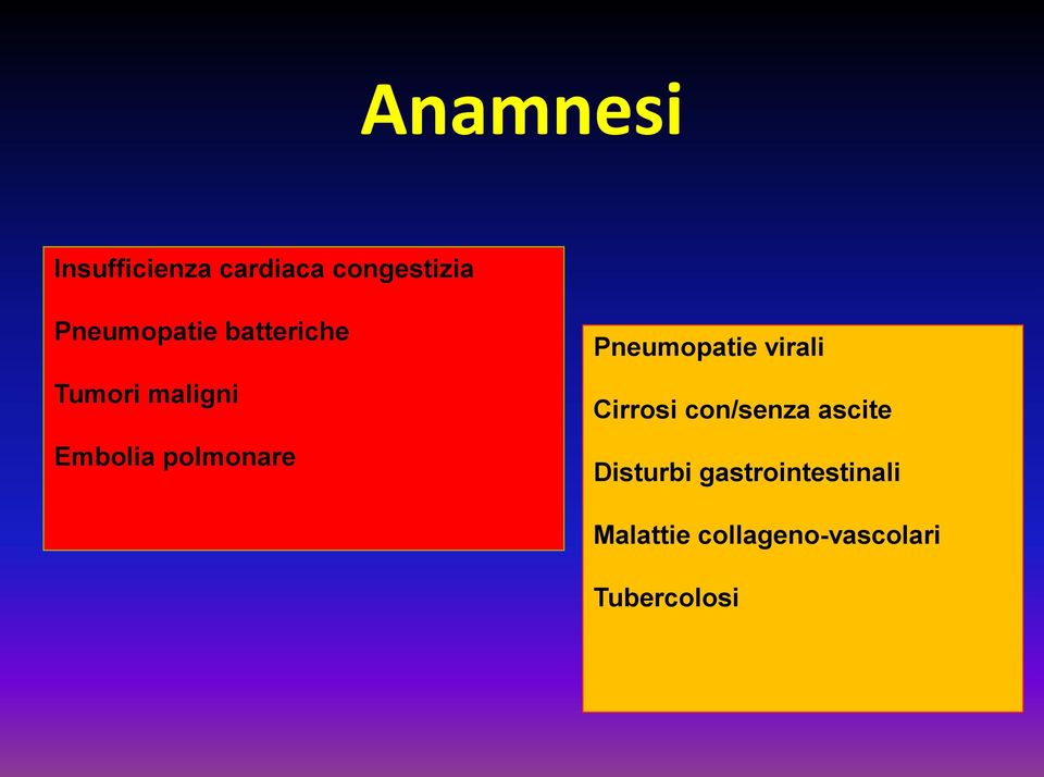 polmonare Pneumopatie virali Cirrosi con/senza