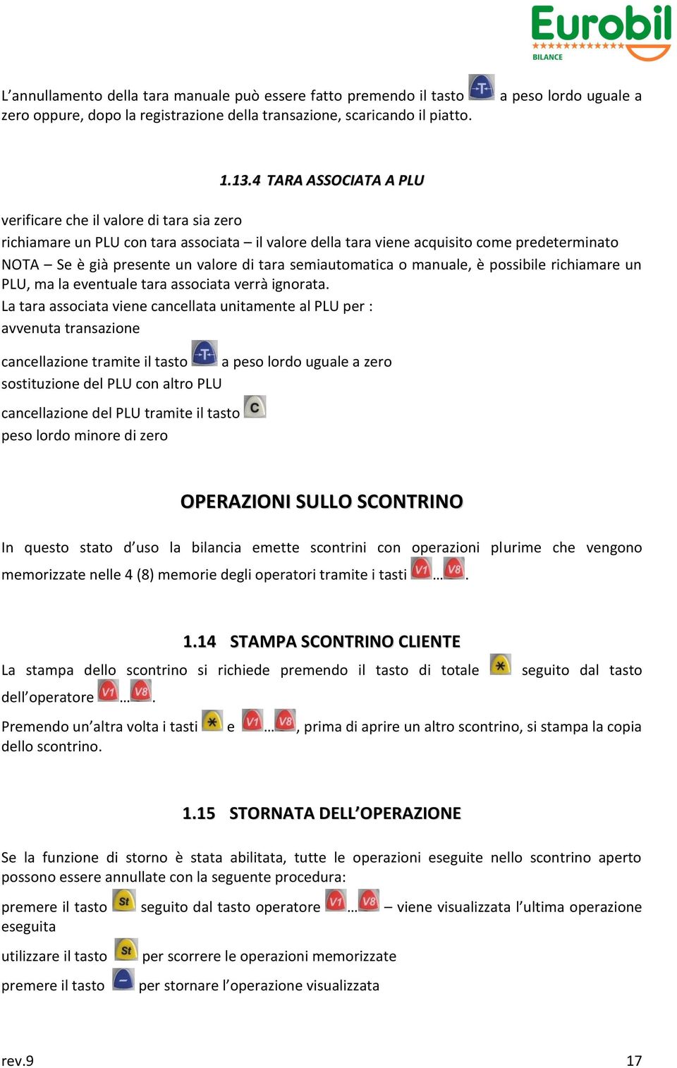 semiautomatica o manuale, è possibile richiamare un PLU, ma la eventuale tara associata verrà ignorata.