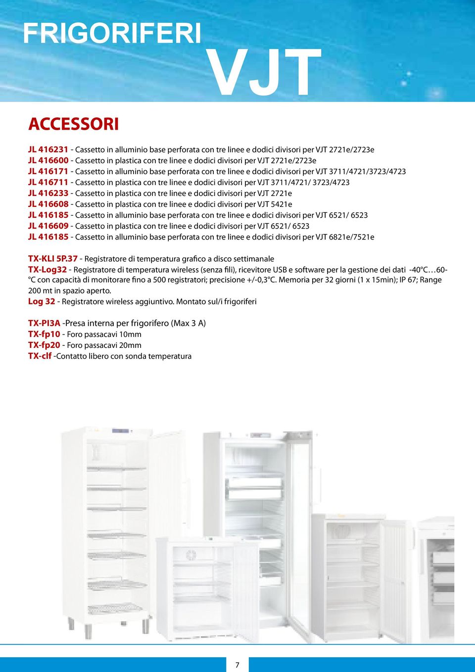 JL 416171 - Cassetto in alluminio base perforata con tre linee e dodici divisori per VJT 3711/4721/3723/4723 JL 416711 - Cassetto in plastica con tre linee e dodici divisori per VJT 3711/4721/