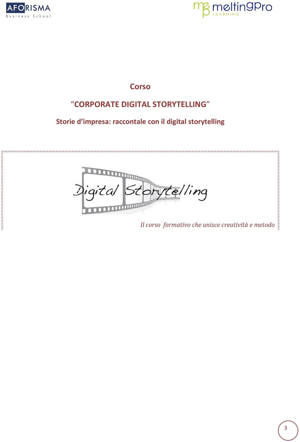 digital storytelling Il corso