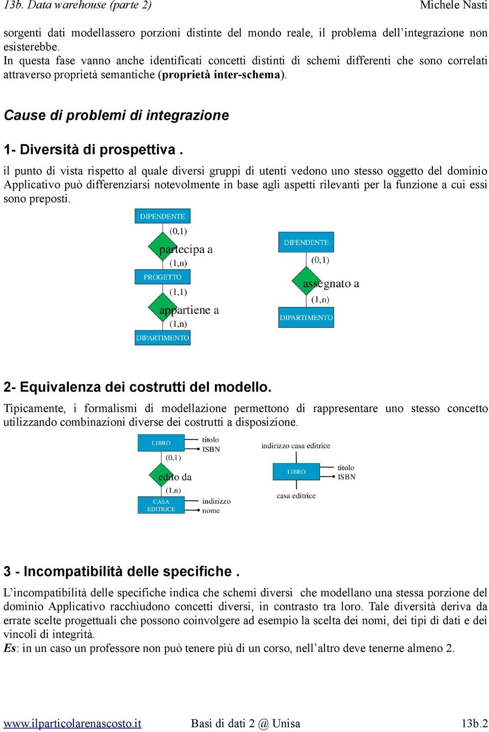 Cause di problemi di integrazione 1- Diversità di prospettiva.