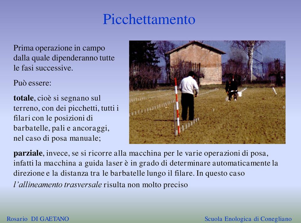 nel caso di posa manuale; parziale, invece, se si ricorre alla macchina per le varie operazioni di posa, infatti la macchina a guida