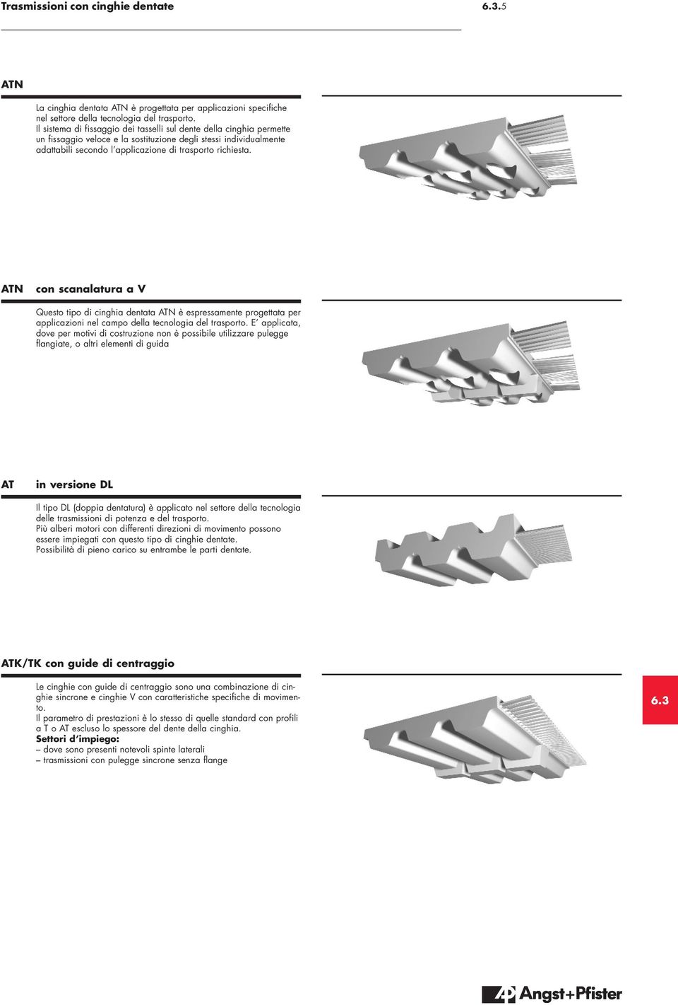 ATN con scanalatura a V Questo tipo di cinghia dentata ATN è espressamente progettata per applicazioni nel campo della tecnologia del trasporto.