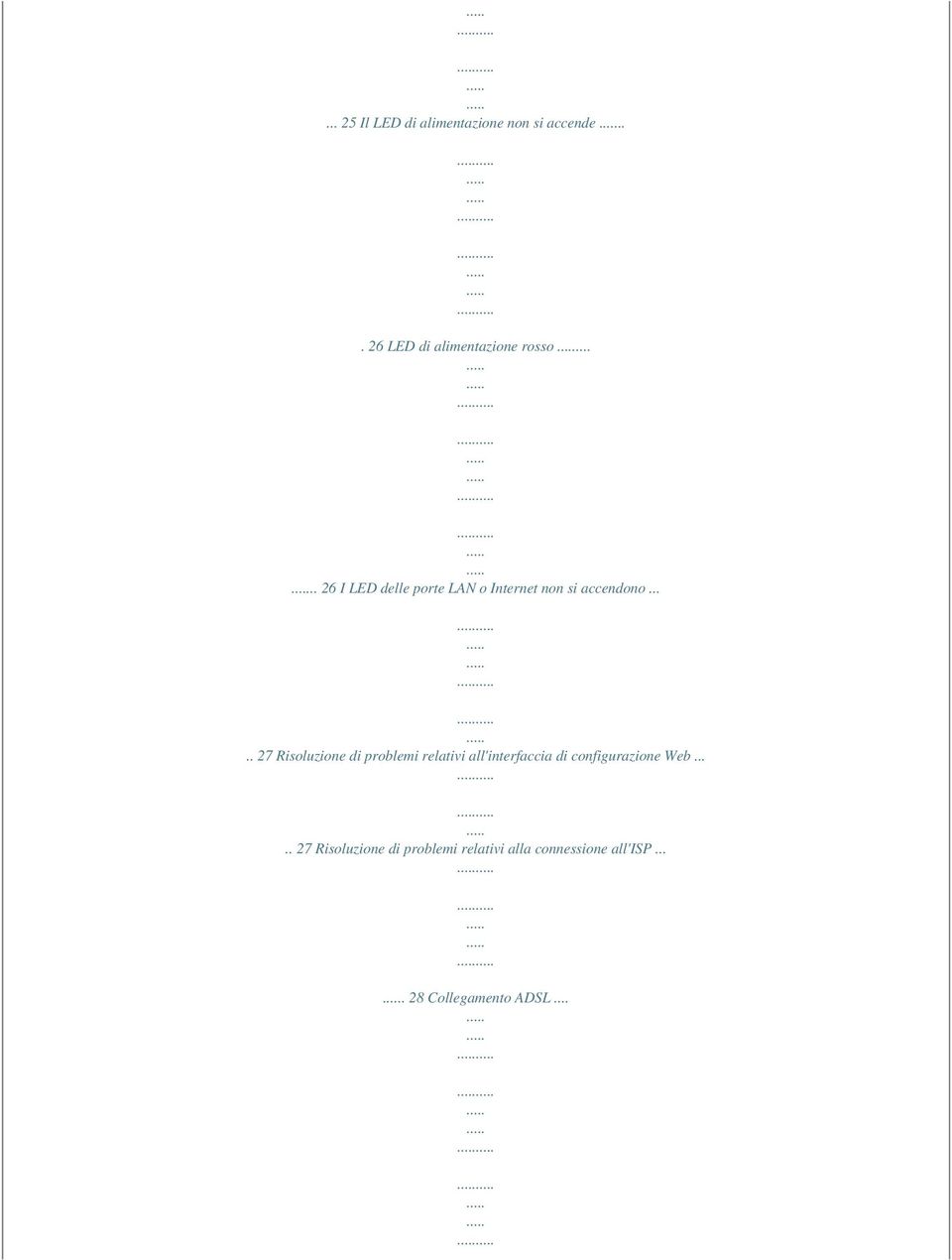 .... 27 Risoluzione di problemi relativi all'interfaccia di configurazione Web.