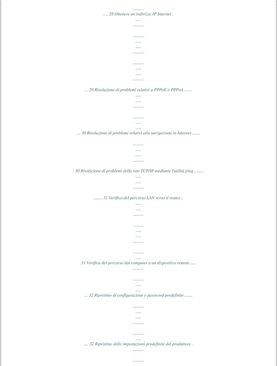 .. 30 Risoluzione di problemi della rete TCP/IP mediante l'utilità ping...... 31 Verifica del percorso LAN verso il router.