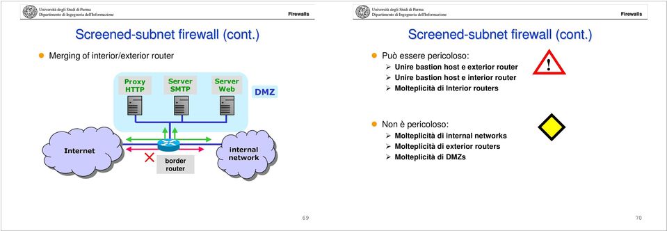 bastion host e exterior router Unire bastion host e interior router Molteplicità di Interior routers!