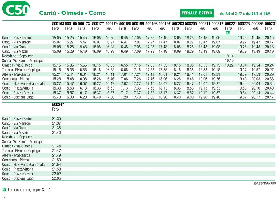 15 Cantù - Via Manzoni 15.07 15.27 15.47 16.07 16.27 16.47 17.07 17.27 17.47 18.07 18.27 18.47 19.07 19.27 19.47 20.17 Cantù - Via Grandi 15.08 15.28 15.48 16.08 16.28 16.48 17.08 17.28 17.48 18.