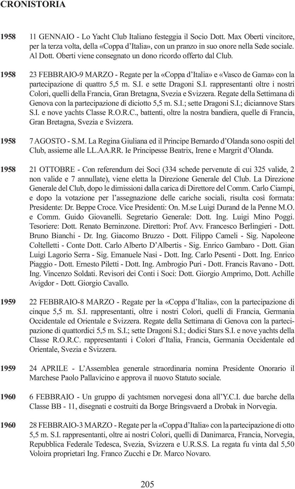 1958 23 FEBBRAIO-9 MARZO - Regate per la «Coppa d Italia» e «Vasco de Gama» con la partecipazione di quattro 5,5 m. S.I. e sette Dragoni S.I. rappresentanti oltre i nostri Colori, quelli della Francia, Gran Bretagna, Svezia e Svizzera.