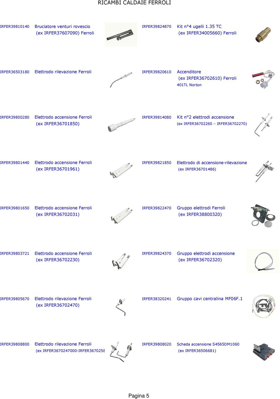 accensione Ferroli IRFER39814080 Kit n 2 elettrodi accensione (ex IRFER36701850) (ex IRFER36702260 IRFER36702270) IRFER39801440 Elettrodo accensione Ferroli IRFER39821850 Elettrodo di