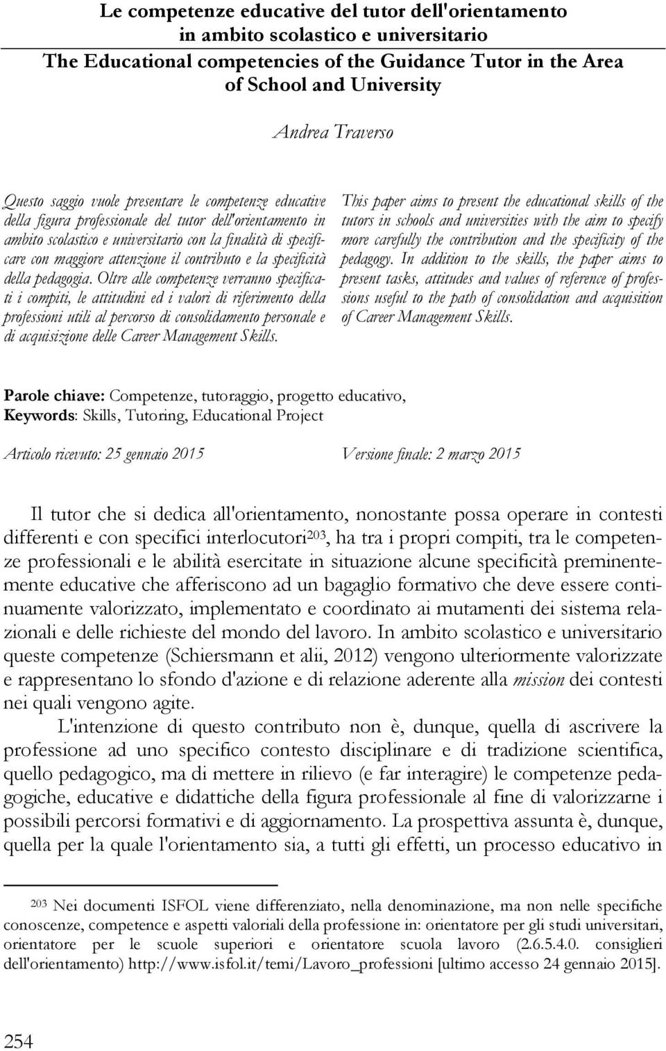 contributo e la specificità della pedagogia.