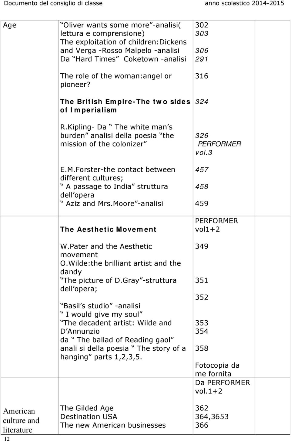 Forster-the contact between different cultures; A passage to India struttura dell opera Aziz and Mrs.Moore -analisi The Aesthetic Movement W.Pater and the Aesthetic movement O.