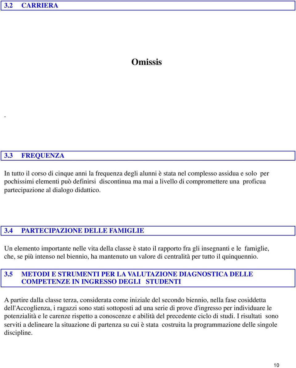 proficua partecipazione al dialogo didattico. 3.