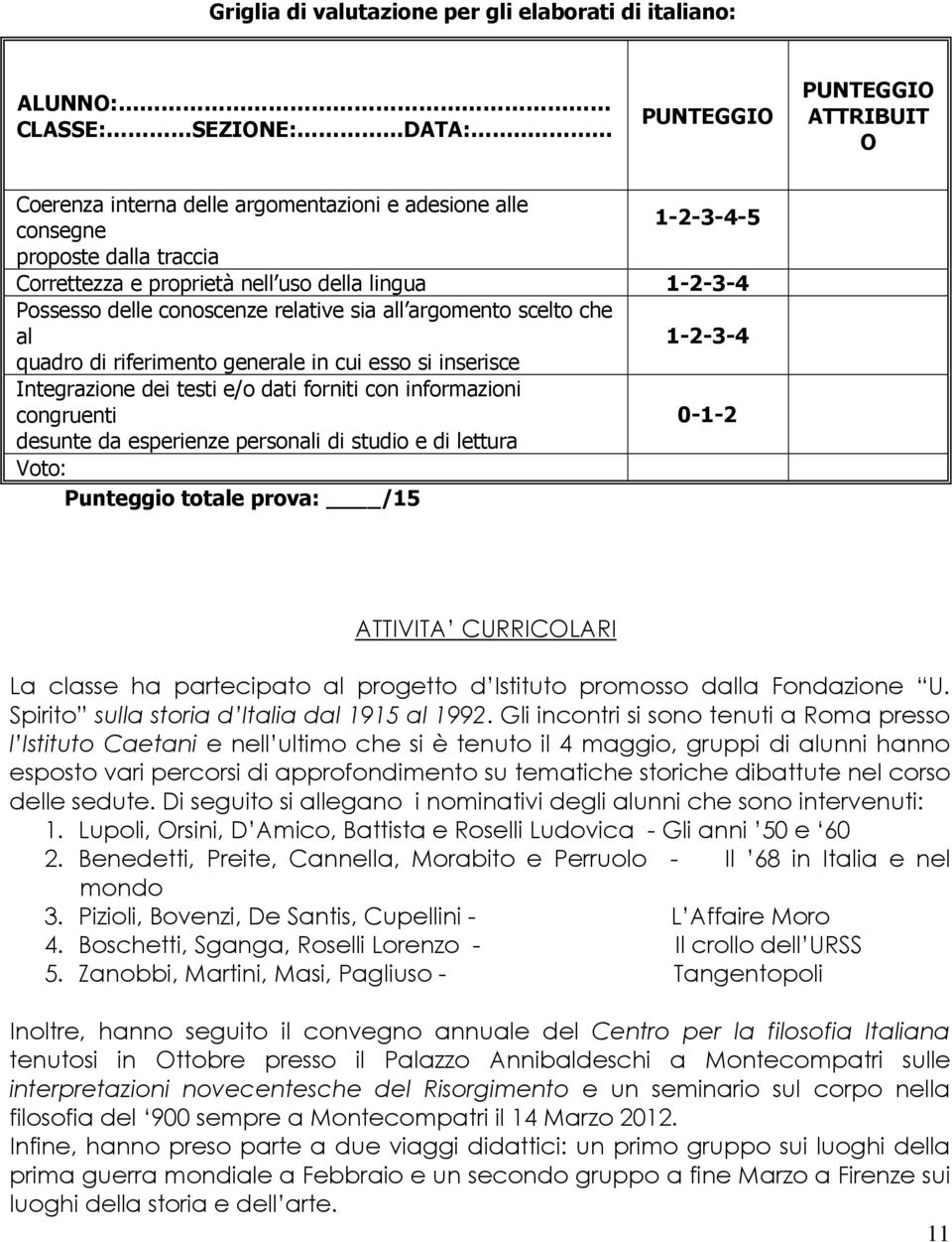 conoscenze relative sia all argomento scelto che al 1-2-3-4 quadro di riferimento generale in cui esso si inserisce Integrazione dei testi e/o dati forniti con informazioni congruenti 0-1-2 desunte