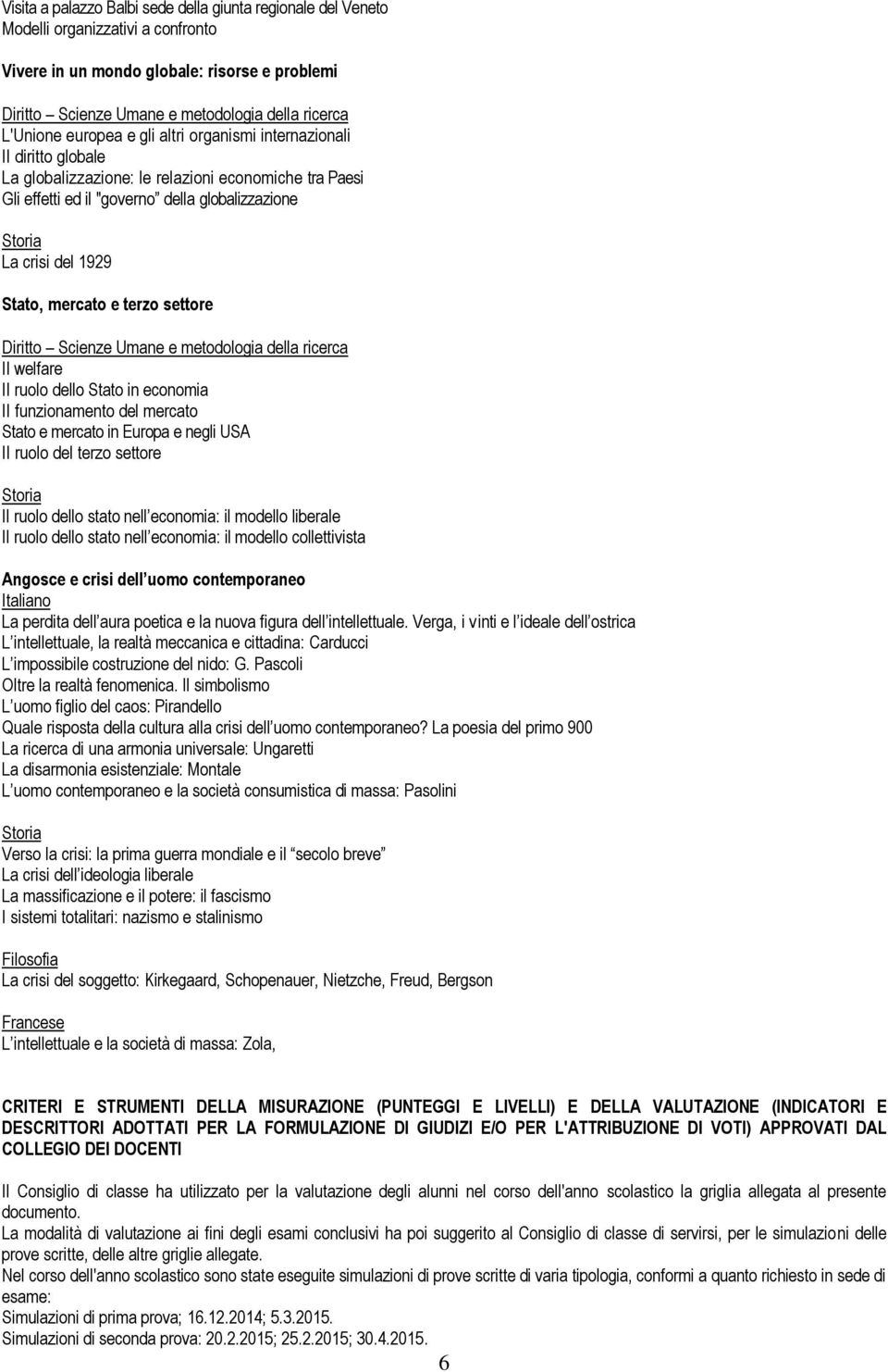 1929 Stato, mercato e terzo settore Diritto Scienze Umane e metodologia della ricerca II welfare II ruolo dello Stato in economia II funzionamento del mercato Stato e mercato in Europa e negli USA II