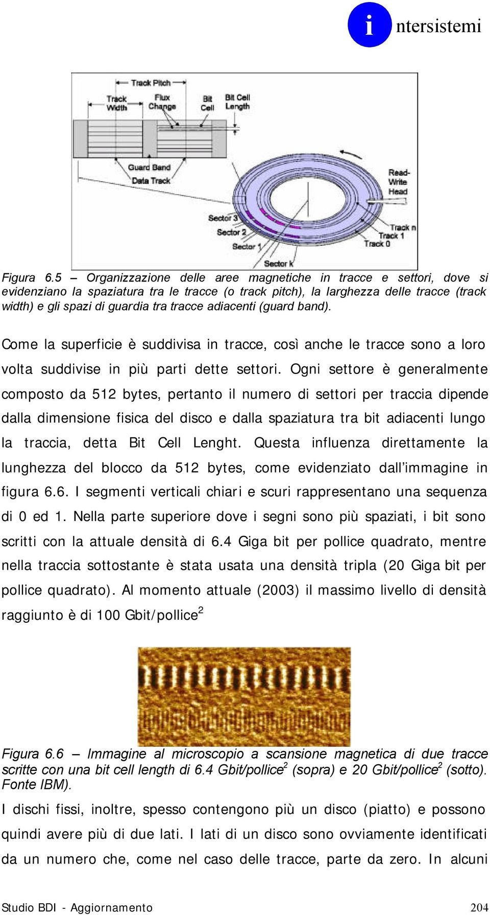 adiacenti (guard band). Come la superficie è suddivisa in tracce, così anche le tracce sono a loro volta suddivise in più parti dette settori.