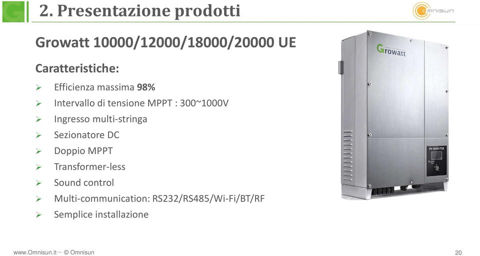 300~1000V Ingresso multi-stringa Sezionatore DC Doppio MPPT