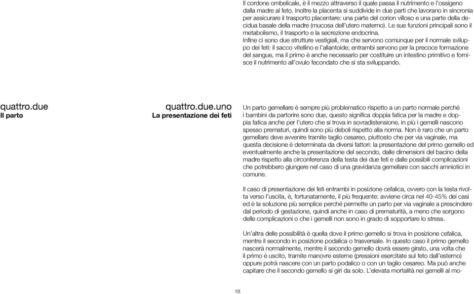 utero materno). Le sue funzioni principali sono il metabolismo, il trasporto e la secrezione endocrina.