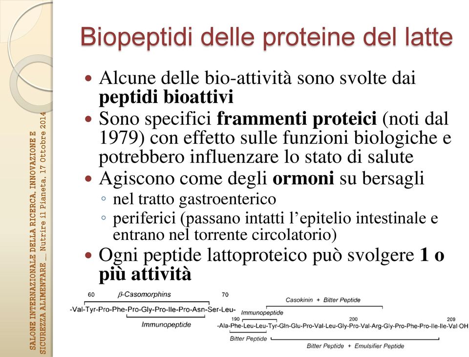 lo stato di salute Agiscono come degli ormoni su bersagli nel tratto gastroenterico periferici (passano