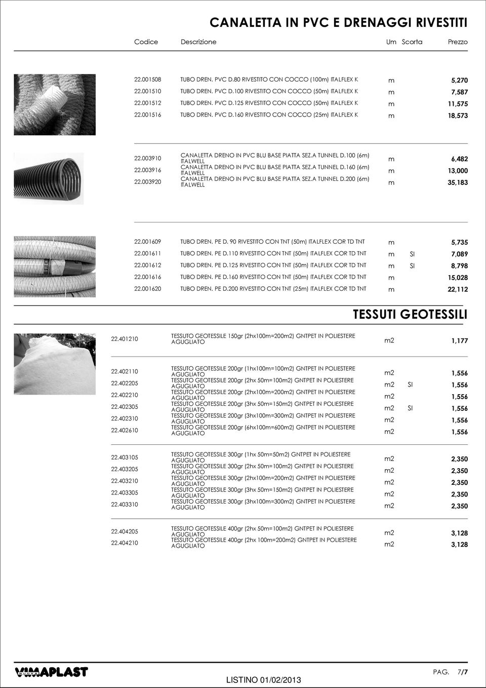 003920 CANALETTA DRENO IN PVC BLU BASE PIATTA SEZ.A TUNNEL D.100(6) ITALWELL CANALETTA DRENO IN PVC BLU BASE PIATTA SEZ.A TUNNEL D.160(6) ITALWELL CANALETTA DRENO IN PVC BLU BASE PIATTA SEZ.