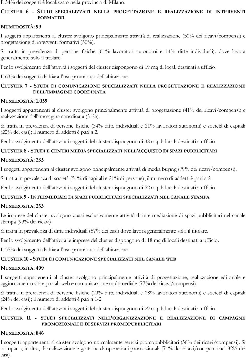 dei ricavi/compensi) e progettazione di interventi formativi (30%).