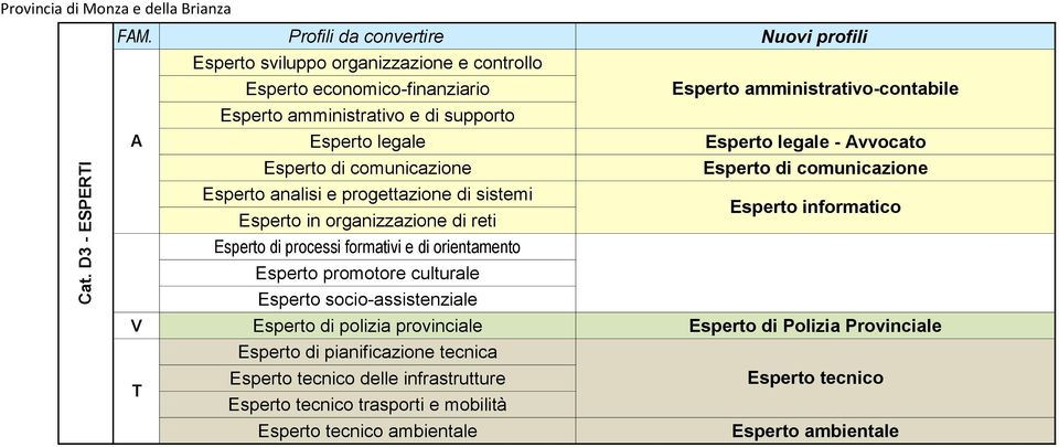 legale Esperto legale - Avvocato Esperto di comunicazione Esperto di comunicazione Esperto analisi e progettazione di sistemi Esperto in organizzazione di reti Esperto di processi formativi e