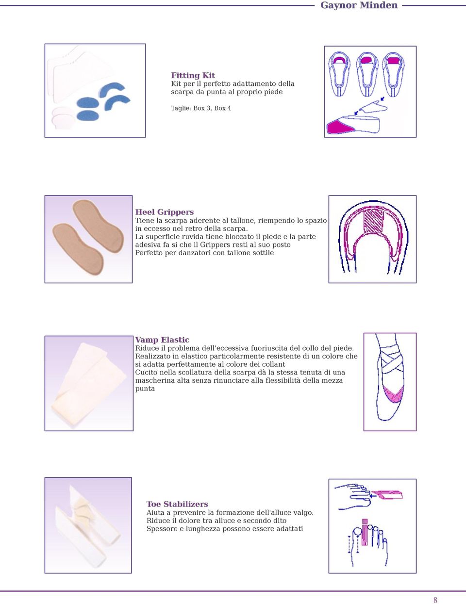 La superficie ruvida tiene bloccato il piede e la parte adesiva fa si che il Grippers resti al suo posto Perfetto per danzatori con tallone sottile Vamp Elastic Riduce il problema dell'eccessiva