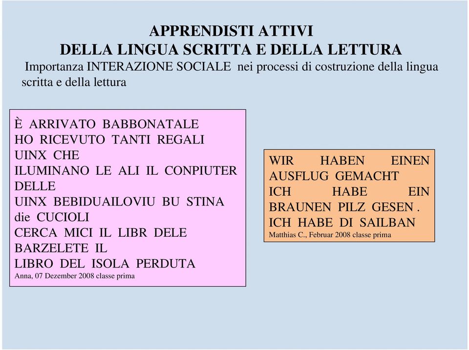 UINX BEBIDUAILOVIU BU STINA die CUCIOLI CERCA MICI IL LIBR DELE BARZELETE IL LIBRO DEL ISOLA PERDUTA Anna, 07 Dezember 2008