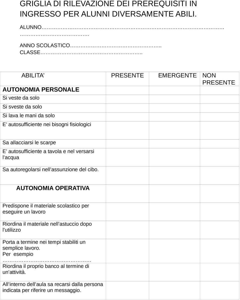 scarpe E autosufficiente a tavola e nel versarsi l acqua Sa autoregolarsi nell assunzione del cibo.