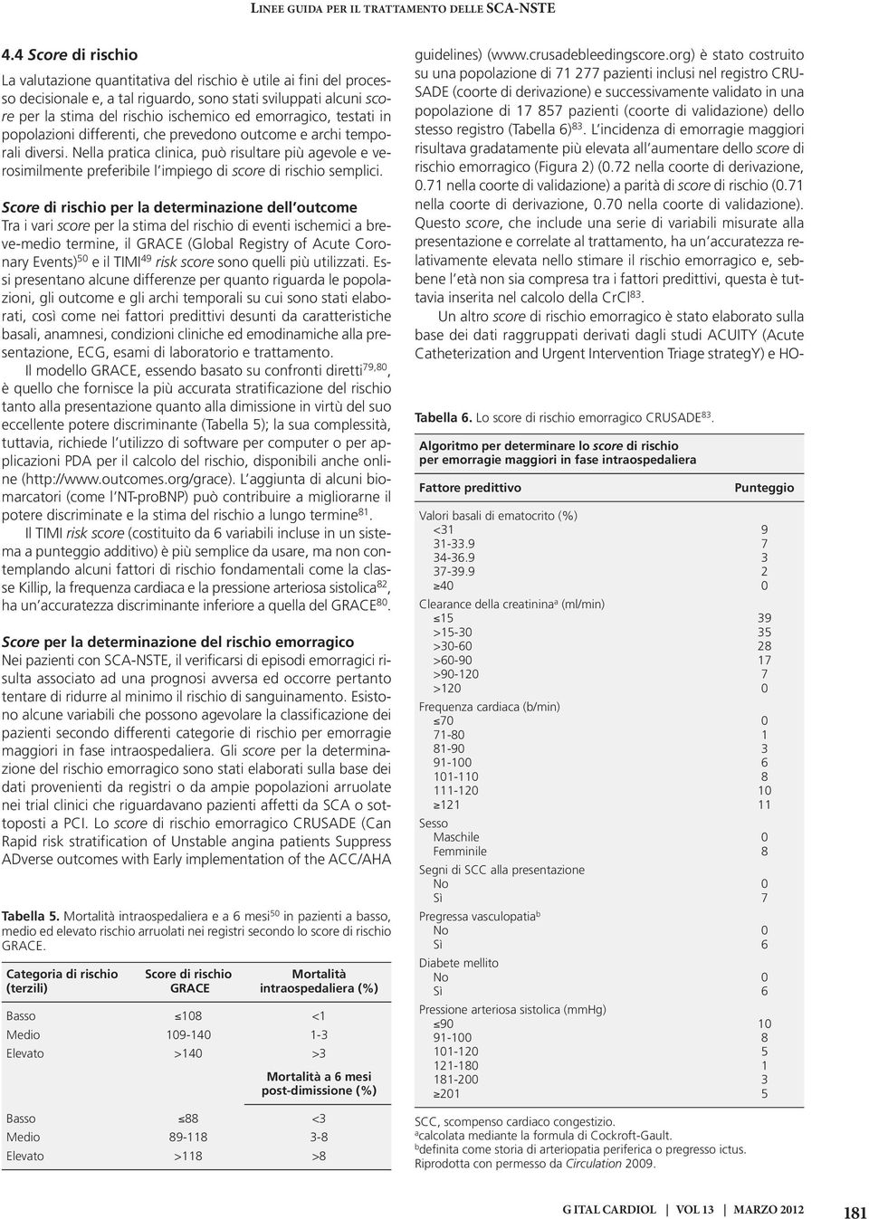 emorragico, testati in popolazioni differenti, che prevedono outcome e archi temporali diversi.