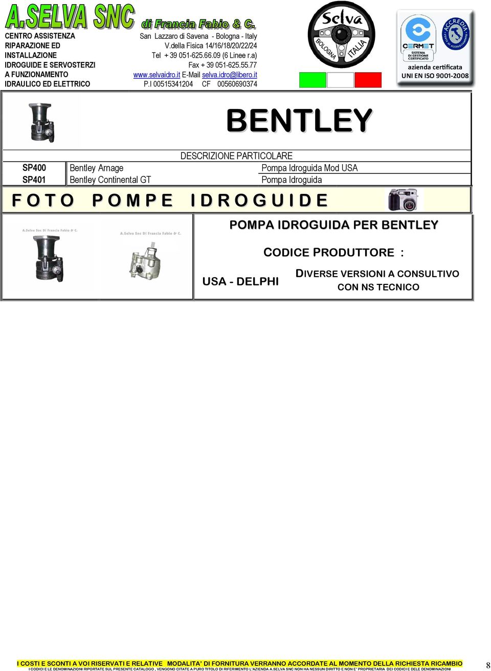 Continental GT Pompa Idroguida BENTLEY